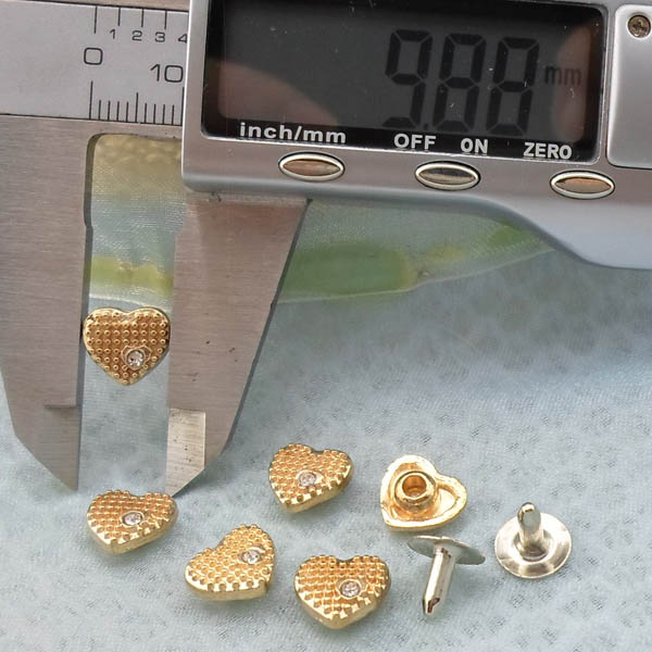 K229 Hearts Clothing Rivets 10x5mm 1000pcs/Bag