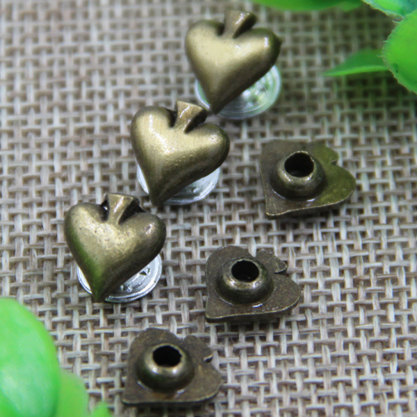 G105 Poker Peach Heart Customized Denim Rivets 10mm 1000pcs/bag