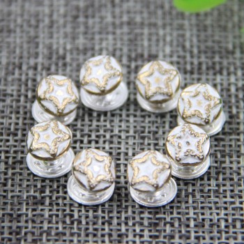 G106 Convex Pentagram Customized Denim Buttons 8mm 1000pcs/bag