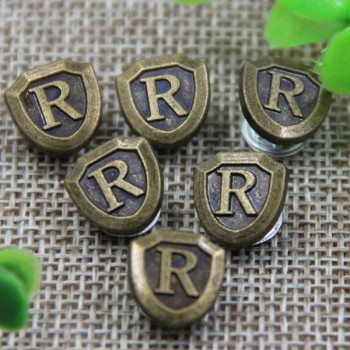 G162 R Words in English Zinc Alloy Decorative Rivet Buttons 9mm 1000pcs/bag