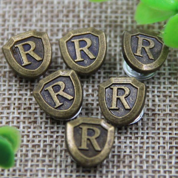 G162 R Words in English Zinc Alloy Decorative Rivet Buttons 9mm 1000pcs/bag