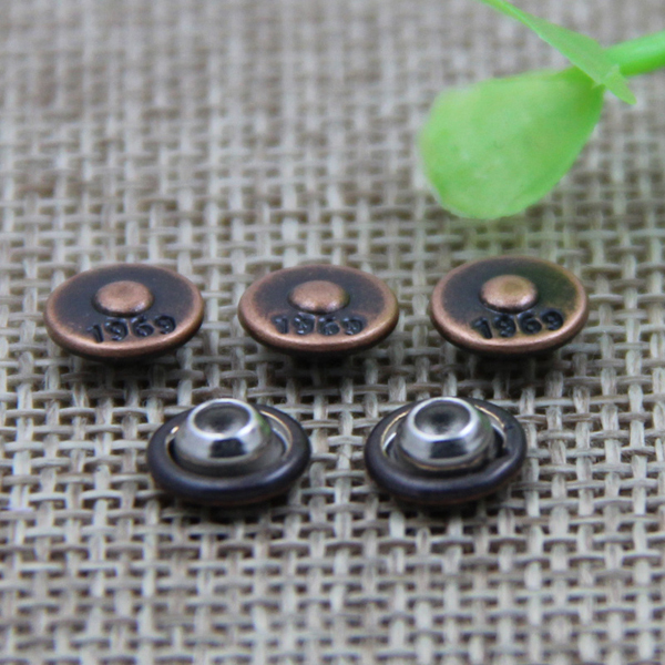 G163 1969 Concave Custom Logo Rivet Buttons 8mm 1000pcs/bag