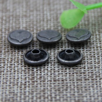 G164 Concave Peach Heart Custom Logo Button Rivets 9.5mm 1000pcs/bag