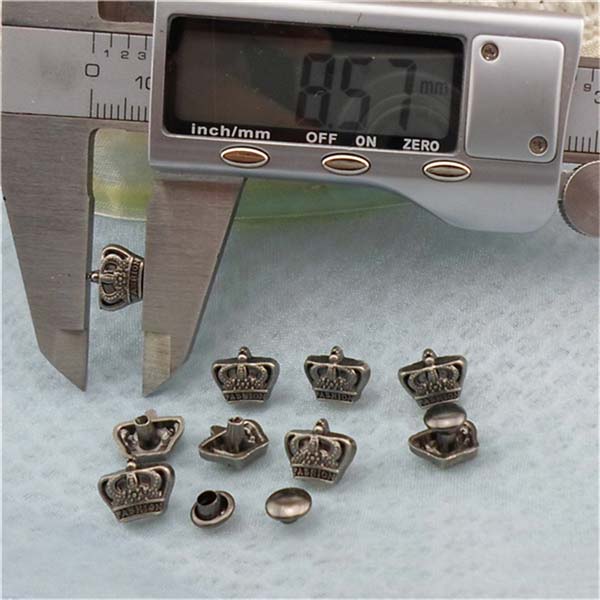 K196 Crown Alloy Rivets 10x8.5mm 100pcs/bag