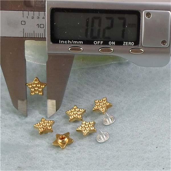 K039 Pentagram Alloy Rivets 10x3.5mm 100pcs/bag
