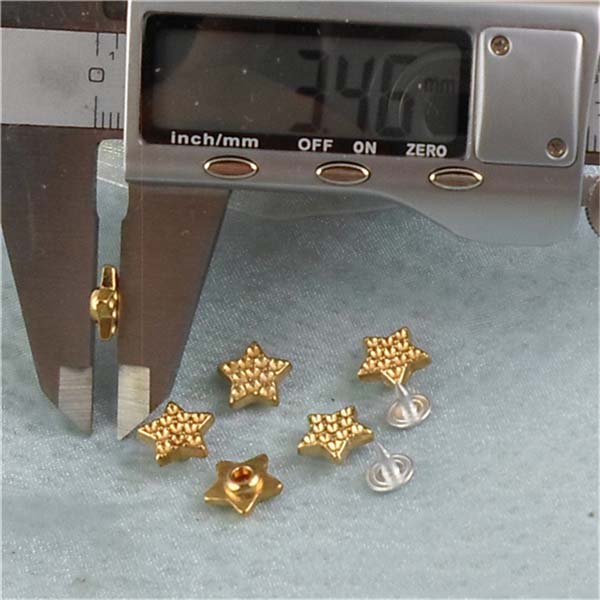 K039 Pentagram Alloy Rivets 10x3.5mm 100pcs/bag