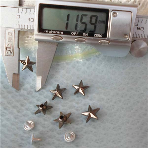 K041 Pentagram Alloy Rivets 11.5x4mm 100pcs/bag