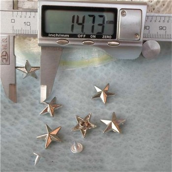 K042 Pentagram Alloy Rivets 14x4mm 100pcs/bag