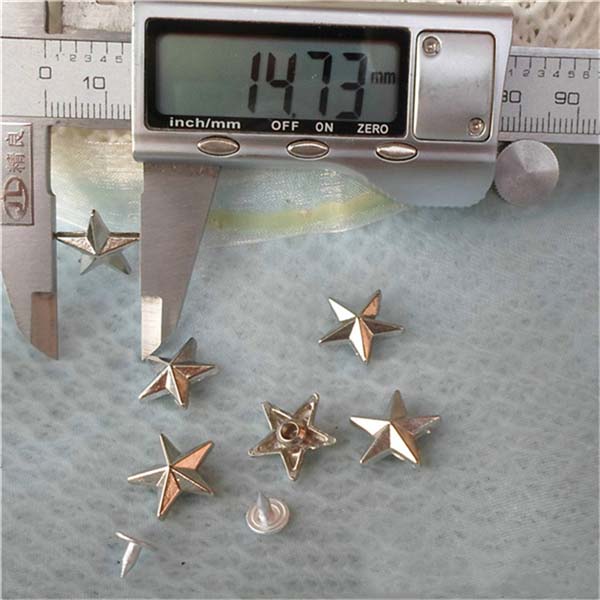K042 Pentagram Alloy Rivets 14x4mm 100pcs/bag