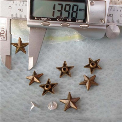 K042 Pentagram Alloy Rivets 14x4mm 100pcs/bag
