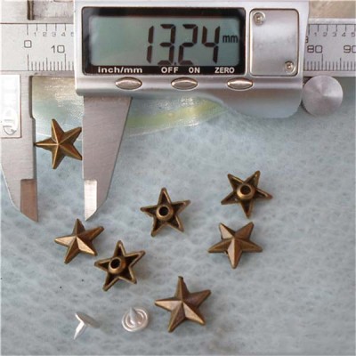 K042 Pentagram Alloy Rivets 14x4mm 100pcs/bag