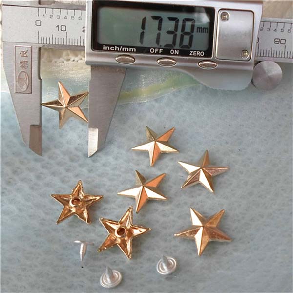 K043 Pentagram Alloy Rivets 18x4mm 100pcs/bag