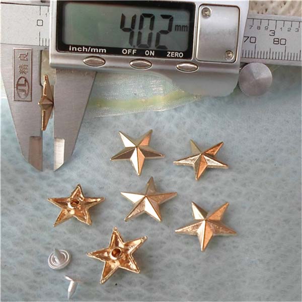 K043 Pentagram Alloy Rivets 18x4mm 100pcs/bag