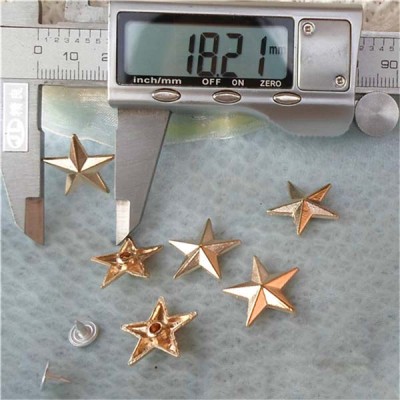 K043 Pentagram Alloy Rivets 18x4mm 100pcs/bag
