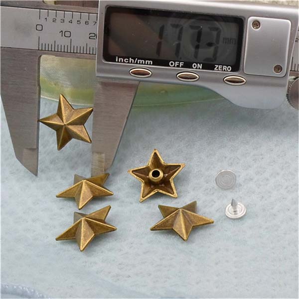 K044 Pentagram Alloy Rivets 18.5x6mm 100pcs/bag