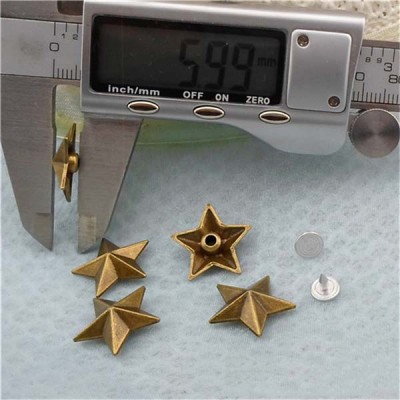 K044 Pentagram Alloy Rivets 18.5x6mm 100pcs/bag