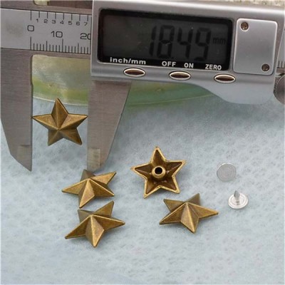 K044 Pentagram Alloy Rivets 18.5x6mm 100pcs/bag