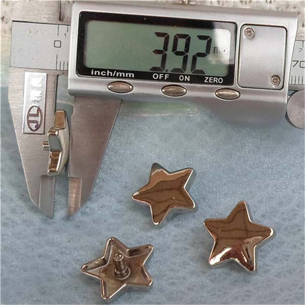 XK046 Pentagram Alloy Rivets 19x4mm 100pcs/bag