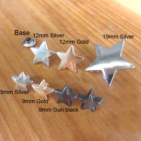 XK046 Pentagram Alloy Rivets 19x4mm 100pcs/bag