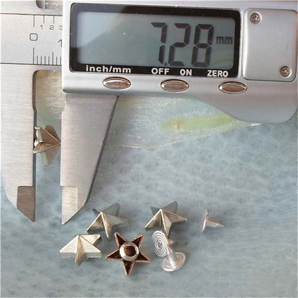 K176 Pentagram Alloy Rivets 11x7mm 100pcs/bag