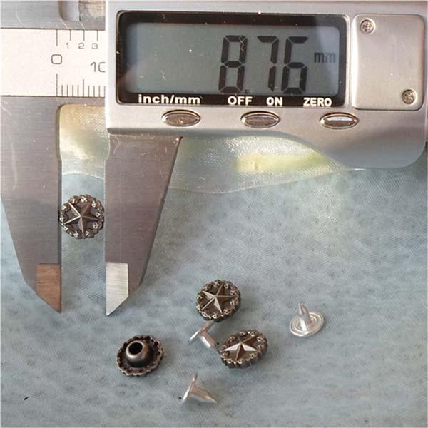 K178 Pentagram Alloy Rivets 9x4mm 100pcs/bag