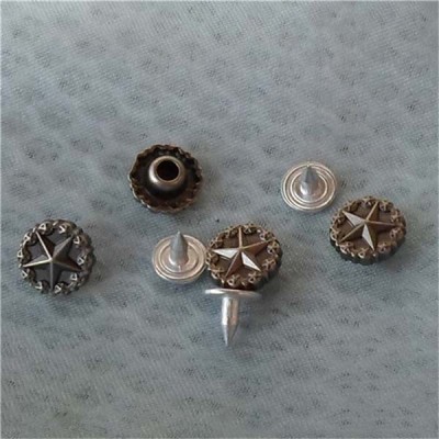 K178 Pentagram Alloy Rivets 9x4mm 100pcs/bag