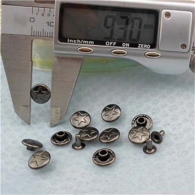 XT063 Pentagram Iron Rivets 9x4mm 1000pcs/bag