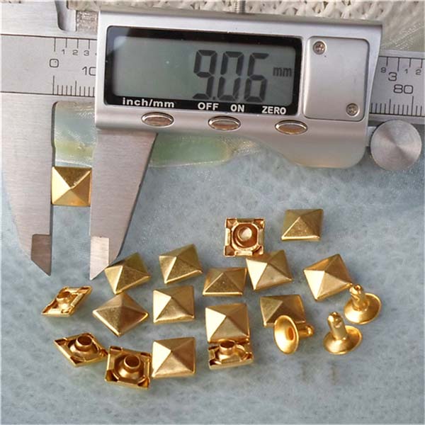 T006 Pyramid Rivets(iron/brass)9mm 1000pcs/bag