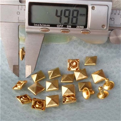 T006 Pyramid Rivets(iron/brass)9mm 1000pcs/bag