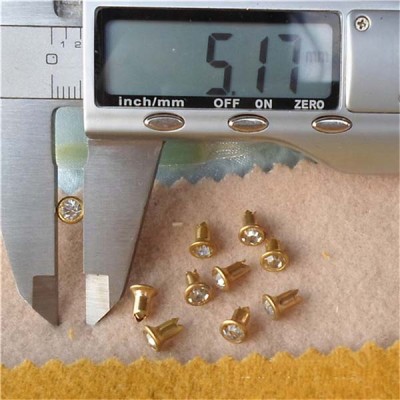 T0507 Rhinestone Rivets(iron/brass) 5mm 1000pcs/bag