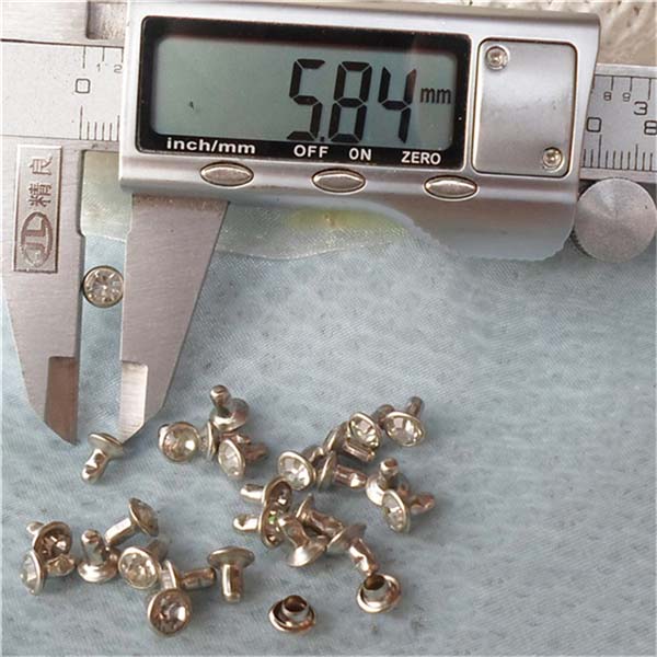 T051 Rhinestone Rivets(iron/brass) 6mm 1000pcs/bag