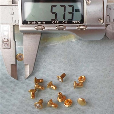 T051 Rhinestone Rivets(iron/brass) 6mm 1000pcs/bag