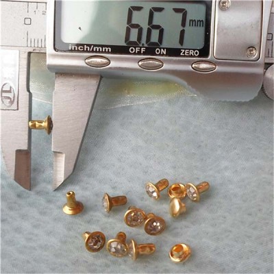 T051 Rhinestone Rivets(iron/brass) 6mm 1000pcs/bag
