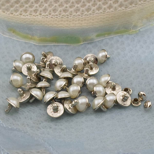 T068 Pearl Acrylic Rivets 9.5x9mm  1000pcs/bag
