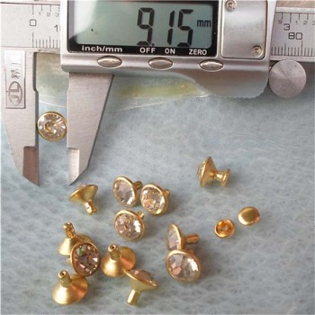 T0909 Rhinestone Brass Rivets 9mm 1000pcs/bag
