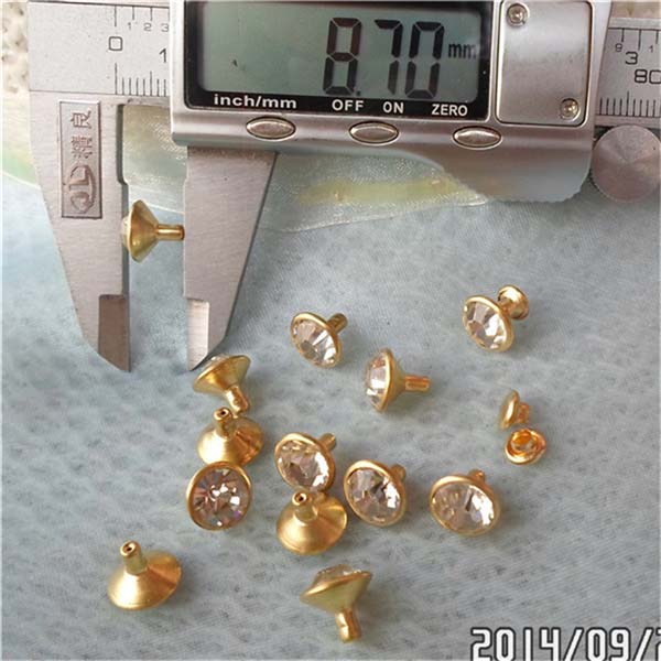 T0909 Rhinestone Brass Rivets 9mm 1000pcs/bag