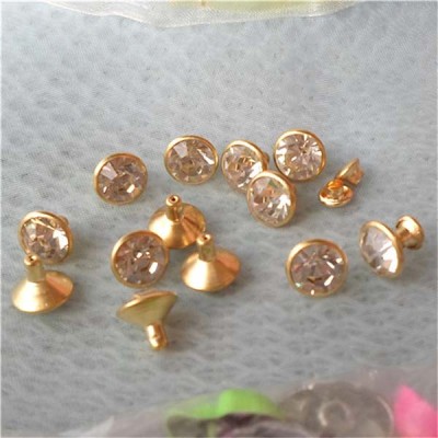 T0909 Rhinestone Brass Rivets 9mm 1000pcs/bag