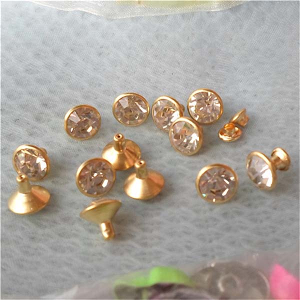 T0909 Rhinestone Brass Rivets 9mm 1000pcs/bag
