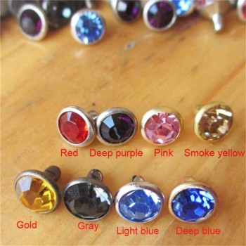 X0804 Rhinestone Brass A Diamond Rivets 8mm 100pcs/bag