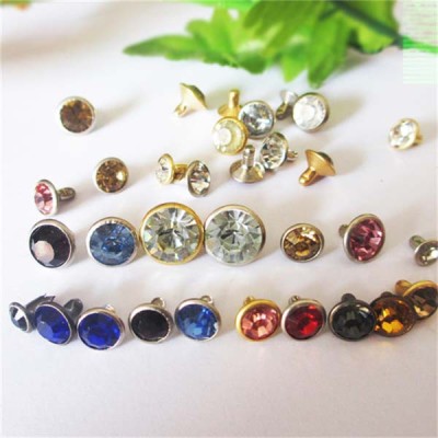 X1004 Rhinestone Brass A Diamond Rivets 9mm 100pcs/bag