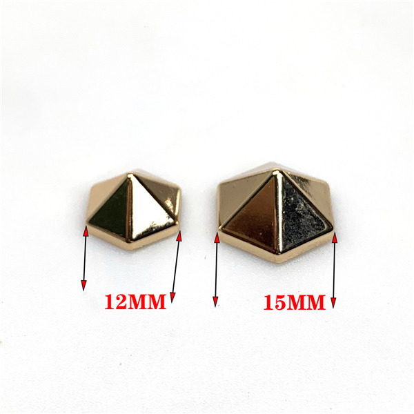 A101215 Hexagon Screwback Spikes Dia 10 12 15 mm 3 size option 100pcs/Bag