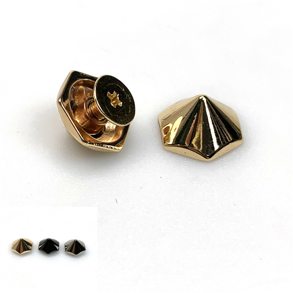 A101215 Hexagon Screwback Spikes Dia 10 12 15 mm 3 size option 100pcs/Bag