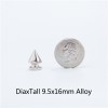 H048 DIY Alloy Hex Spikes 9x16mm 100pcs/bag