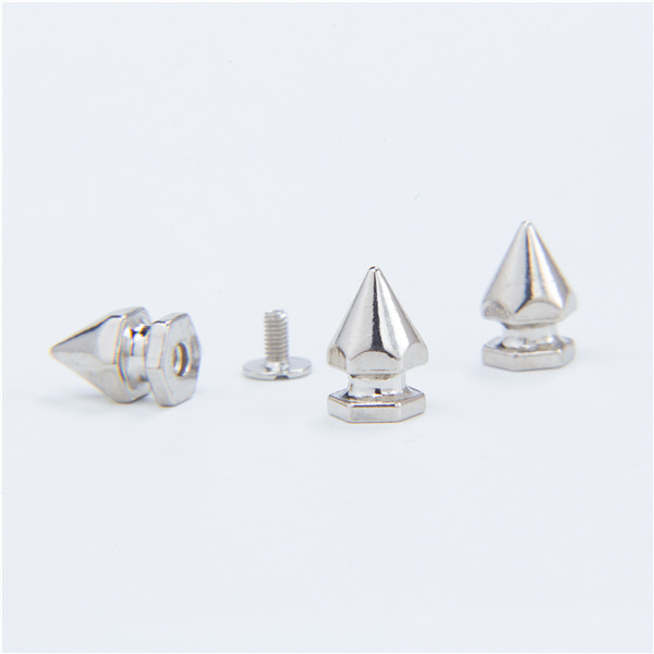 H048 DIY Alloy Hex Spikes 9x16mm 100pcs/bag