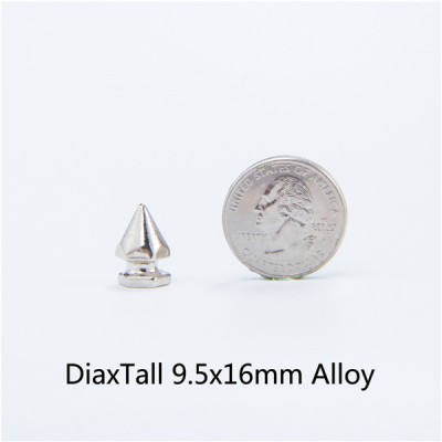 H048 DIY Alloy Hex Spikes 9x16mm 100pcs/bag