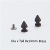 NO72-H010 Hex Spikes For Leather 8x14mm 100pcs/bag