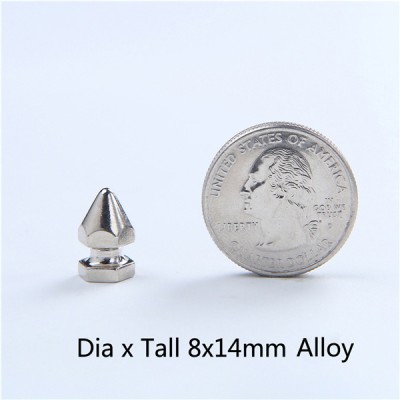 NO72-H010 Hex Spikes For Leather 8x14mm 100pcs/bag