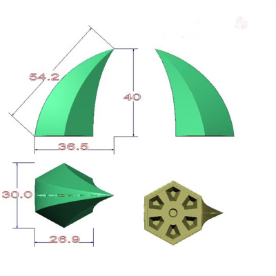 NO99 Supper Giant Ox Horn Spikes 30x40mm 10pcs/bag