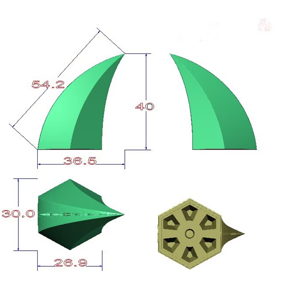 NO99 Supper Giant Ox Horn Spikes 30x40mm 10pcs/bag