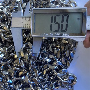 AL003 Aluminium Marerial Basic Link Chain Necklace Men Women 15x20.6mm  10 Meters per Bag